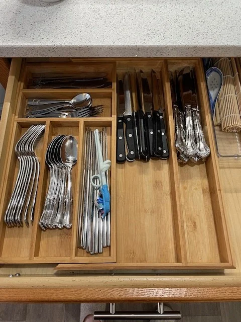 Kitchen drawer with utensils