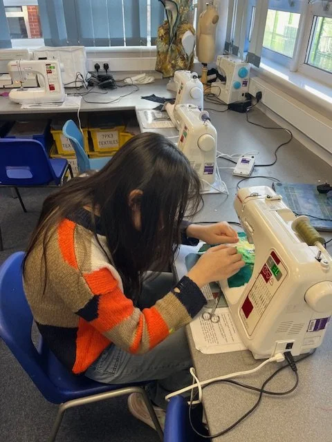 Trailblazers working on their final SEWING CHALLENGE 