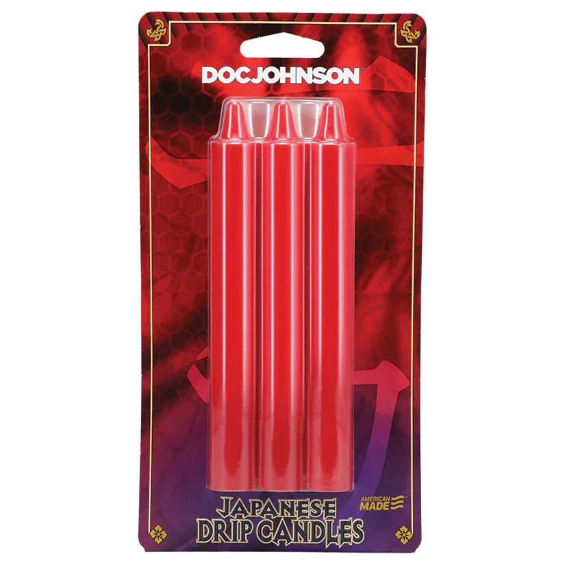 Japanese Drip Candles 3 pack Red.webp