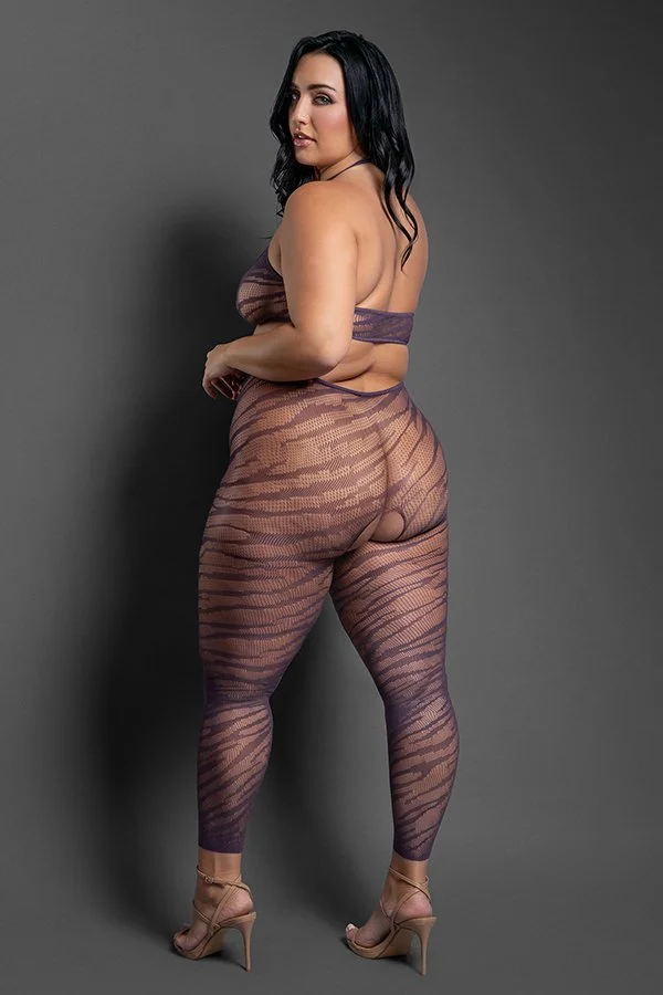 Set Me Free Footless Open Crotch Bodystocking Queen Purple Back.jpg