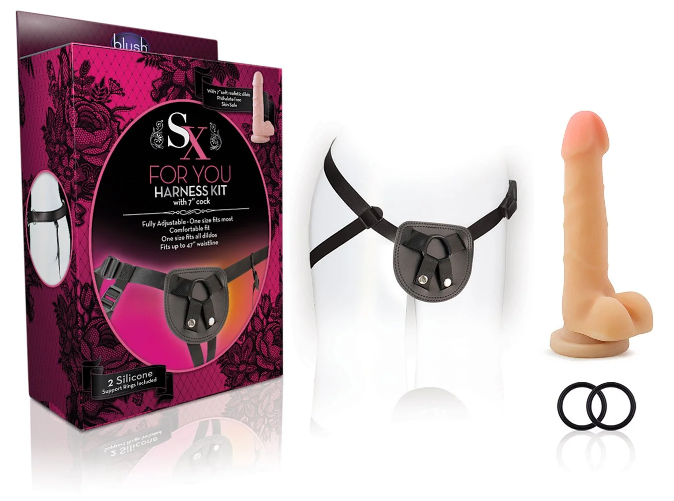 For You Harness Kit w 7in Cock Package & Item.jpg