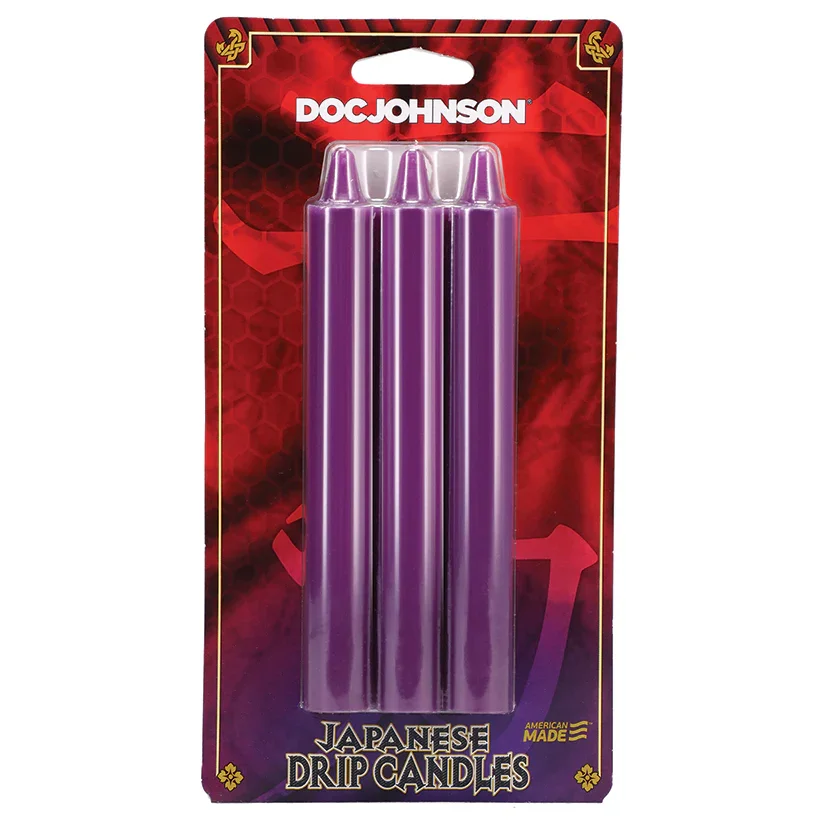 Japanese Drip Candles 3 pack Purple.webp