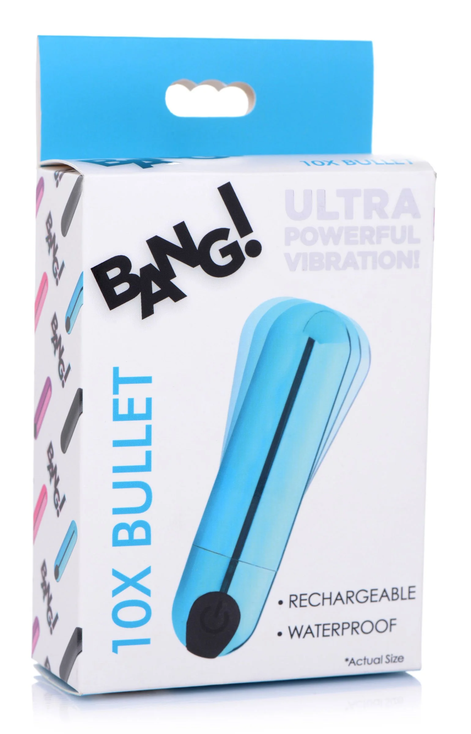 Bang! 10x Rechargeable Vibrating Metallic Bullet Blue Package.jpg