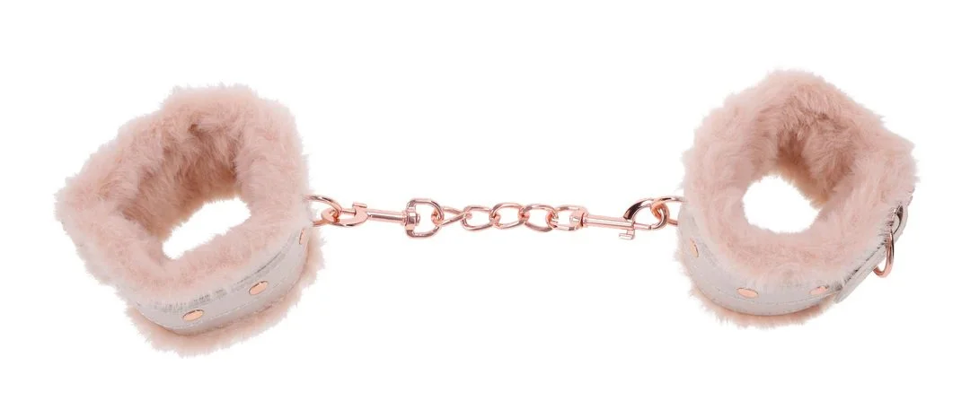 Sex & Mischief Fur Cuffs Peaches & Creame Top View.jpg