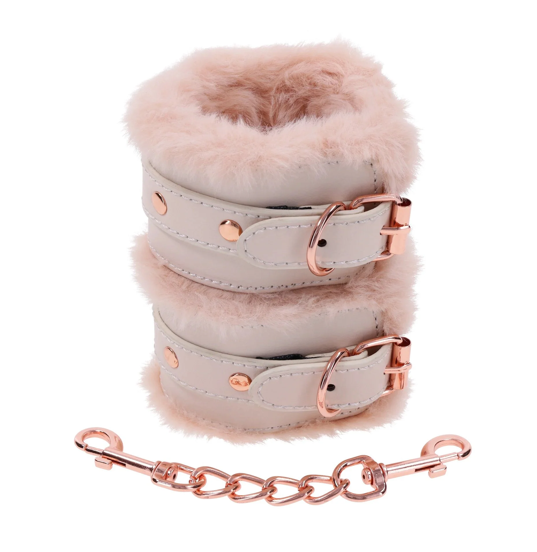 Sex & Mischief Fur Cuffs Peaches & Creame Stacked.jpg