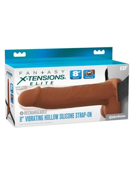 Fantasy X Tensions Elite 8 in Vibrating Hollow Silicone Strap on Brown.jpg