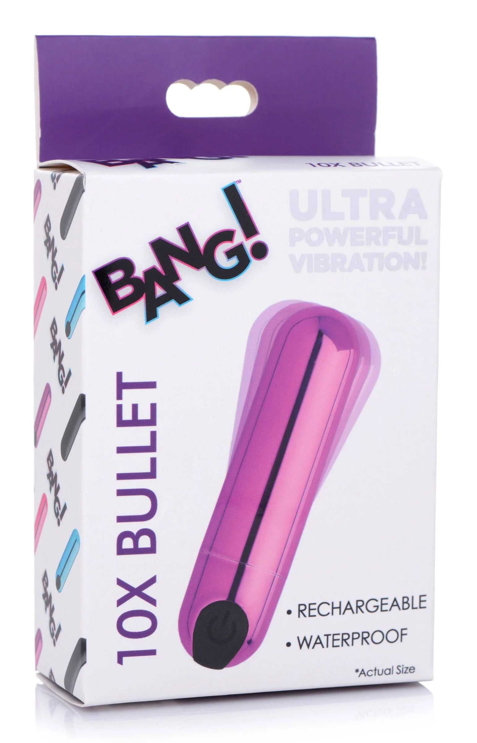 Bang! 10x Rechargeable Vibrating Metallic Bullet Purple Package.jpg