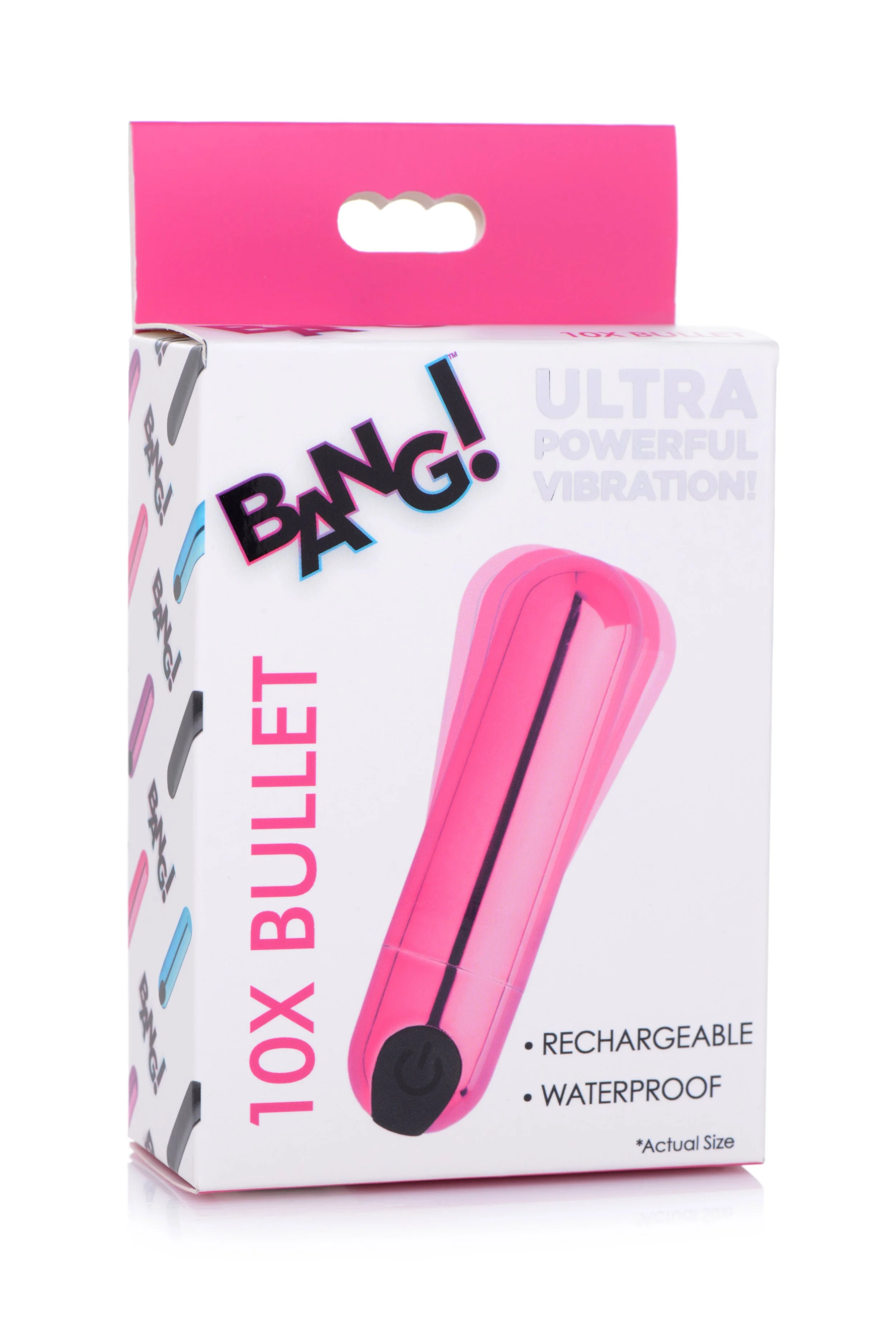 Bang! 10x Rechargeable Vibrating Metallic Bullet Pink Package.jpg