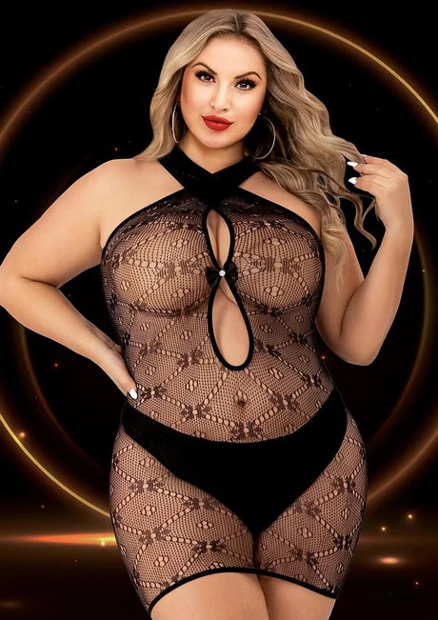Halter Top Mini Dress Queen Size Black.jpg