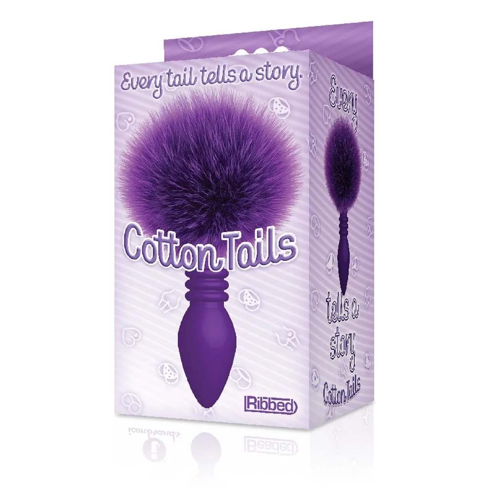 The 9's Cottontails Ribbed Bunny Tail Butt Plug Purple Package.jpg