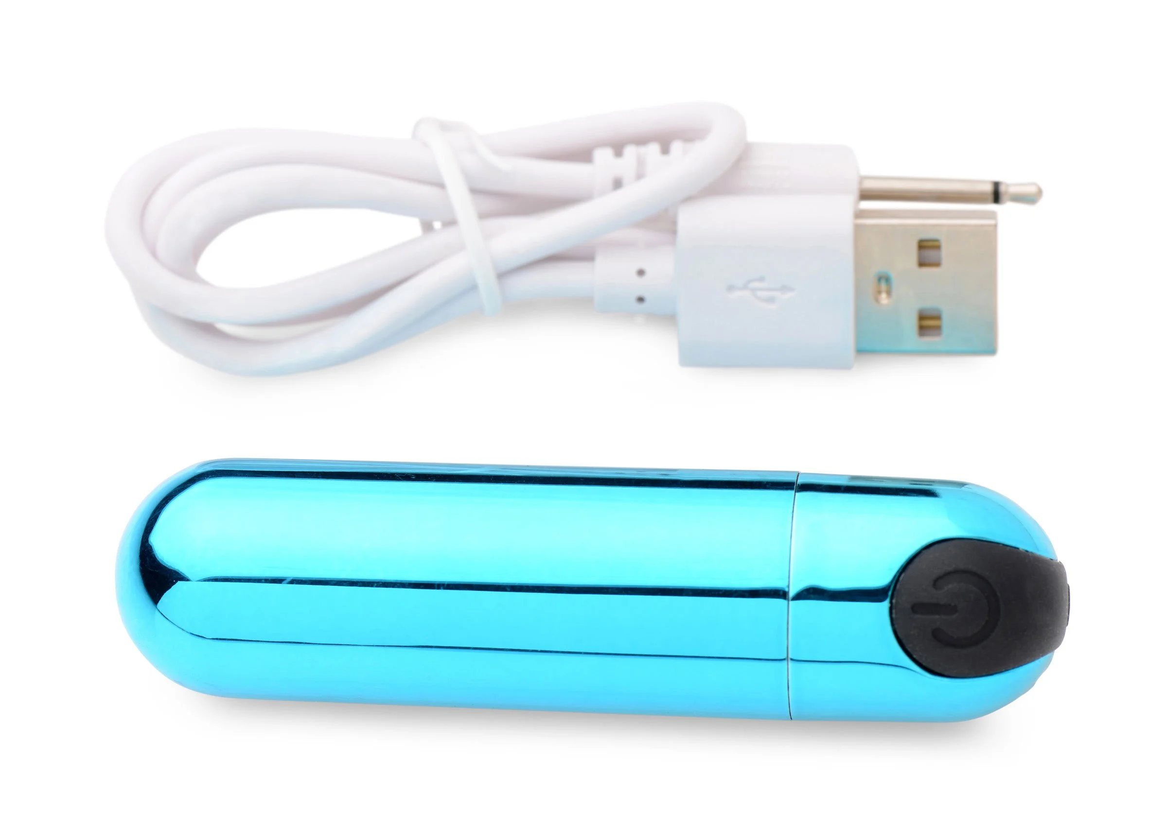 Bang! 10x Rechargeable Vibrating Metallic Bullet Blue with Charger.jpg