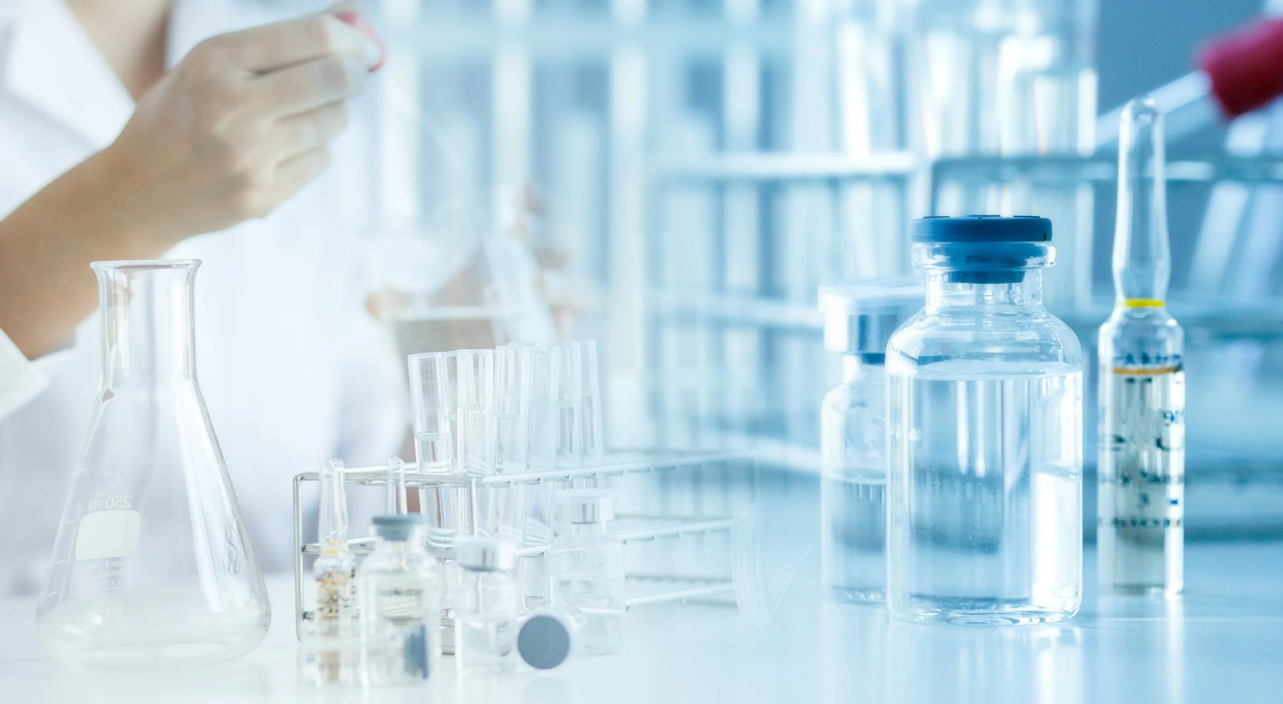 A scientist working in a laboratory testing water samples.