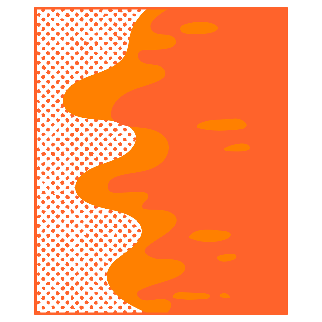 An abstract outline icon with a rainbow-shaped pattern within a circle shape.