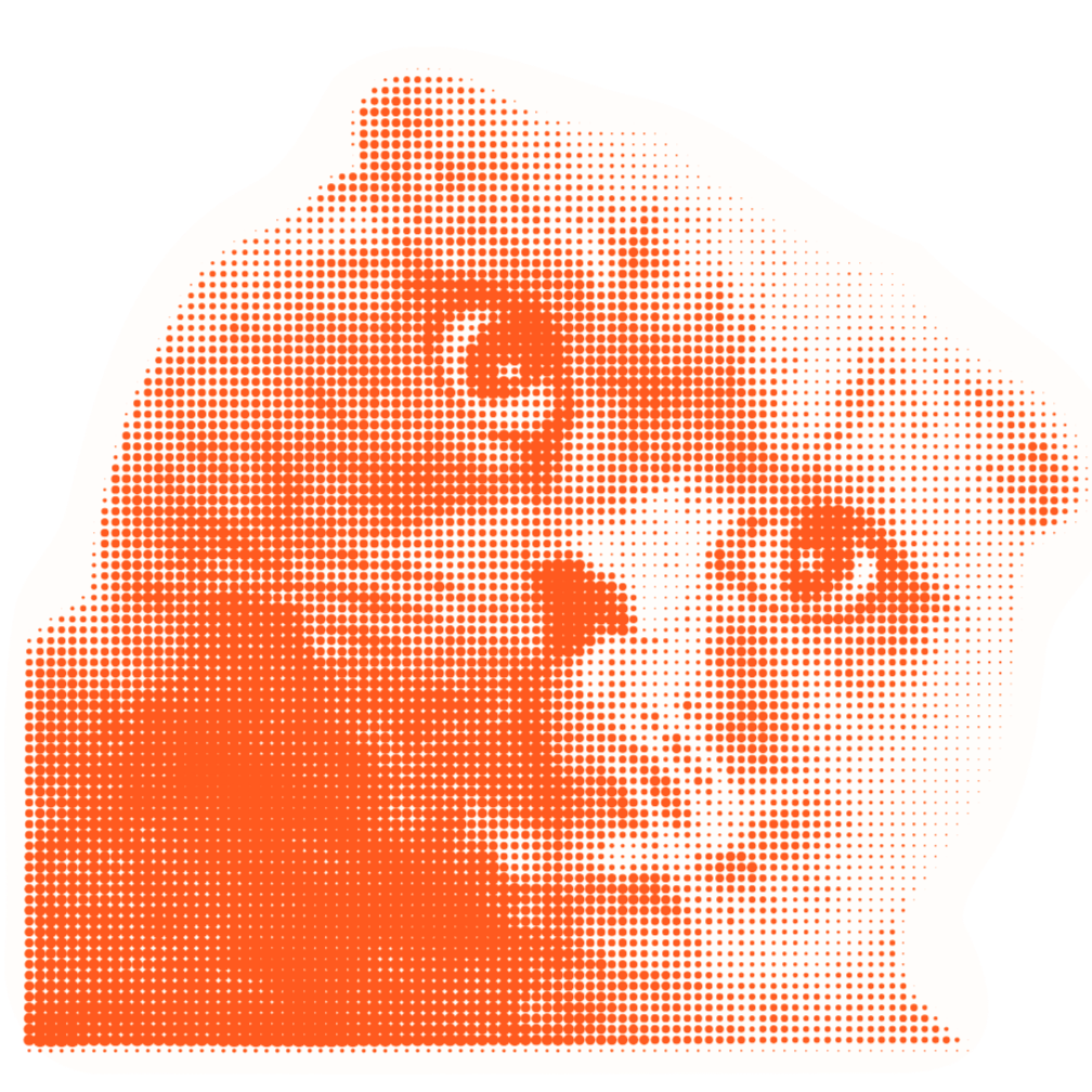 An abstract outline icon of a circle sliced into different proportions on the left and right sides, like a pizza.