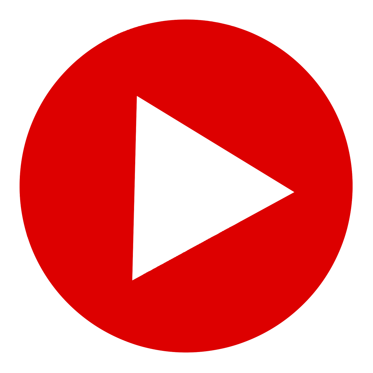 Icône ronde rouge avec un symbole de lecture blanche au centre.