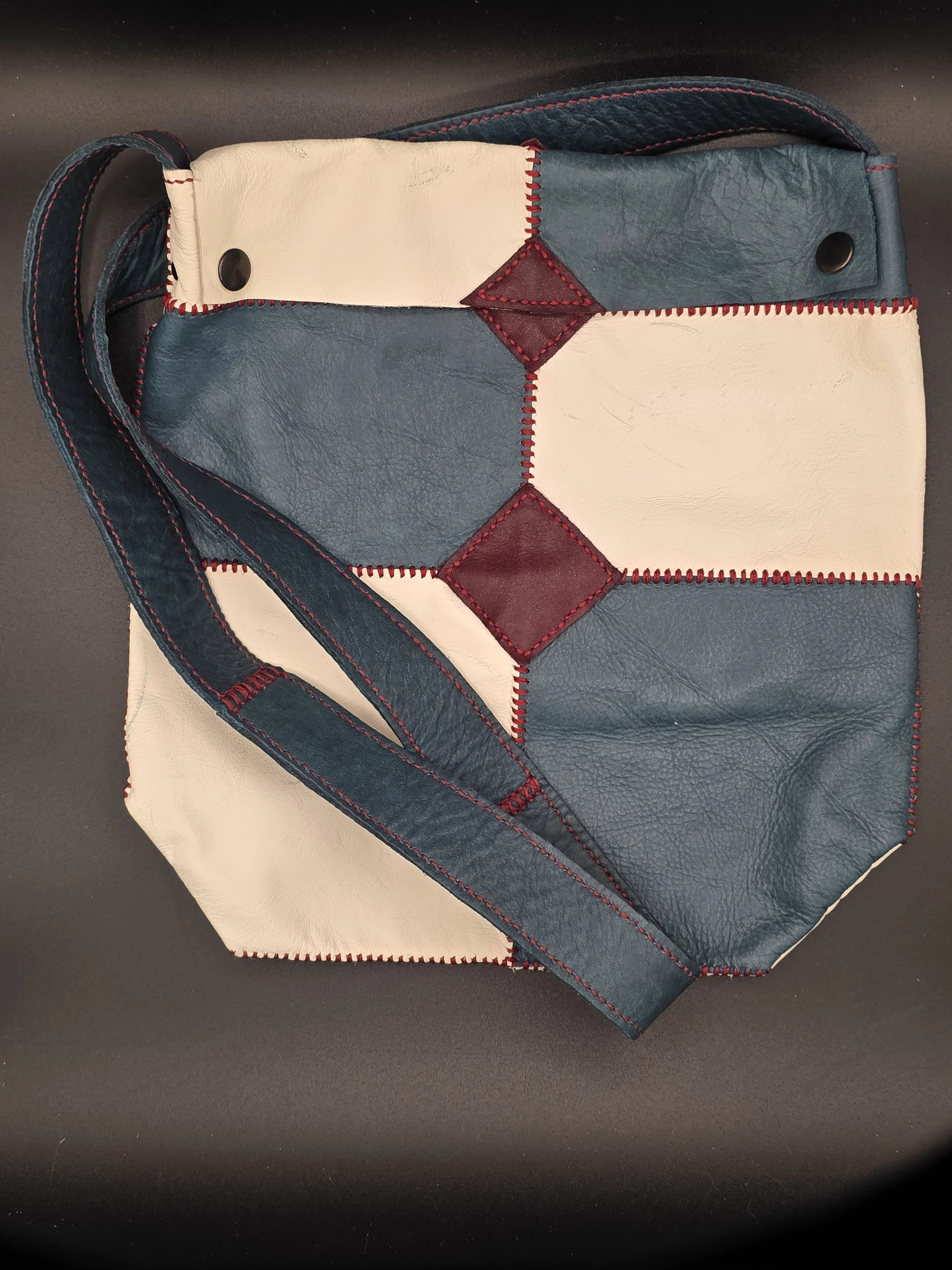 Teal, Maroon & White Crossbody