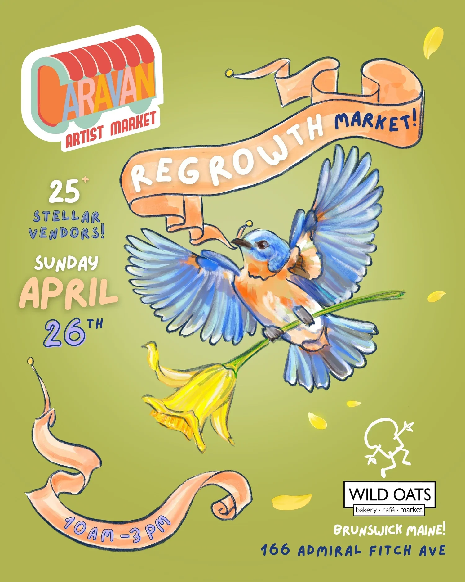 Join us at the Spring REGROWTH Caravan Artist Market at Wild Oats in Brunswick on April 26! 
