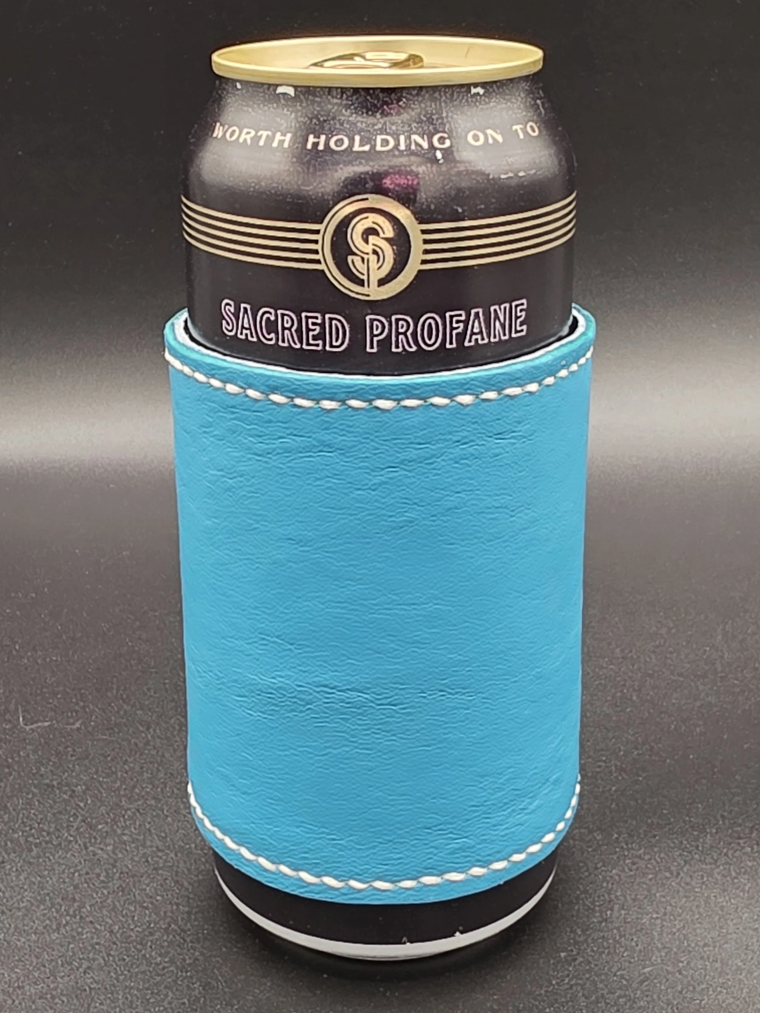 Standard Can Drinkin' Buddy: Aqua with White Thread