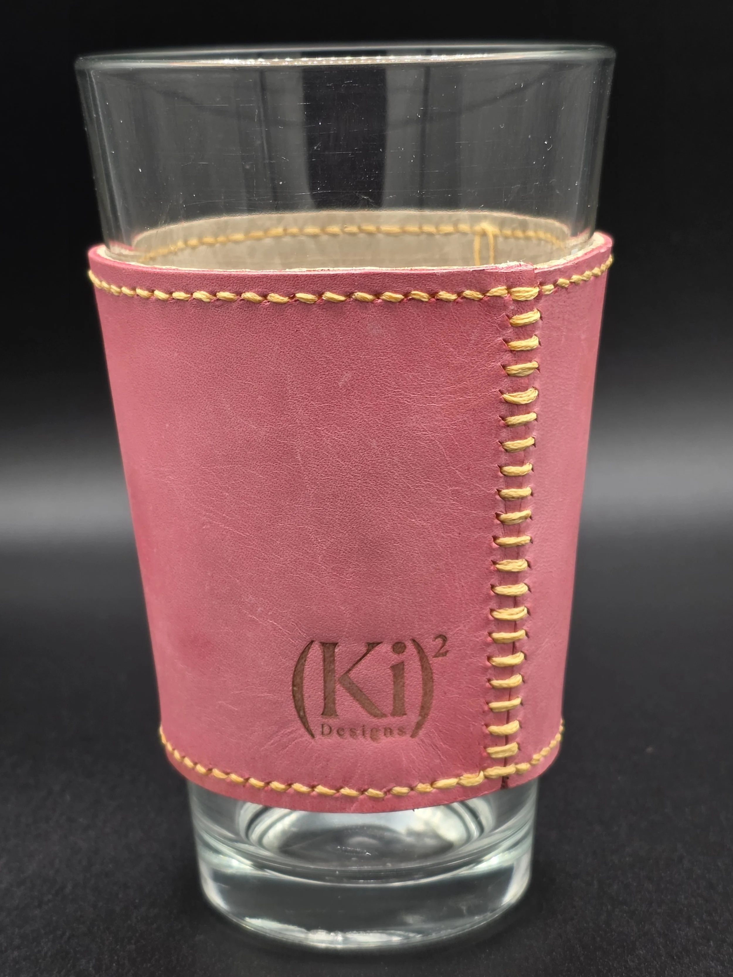 Scrappy Pint Drinkin' Buddy: Pink with Yellow Thread