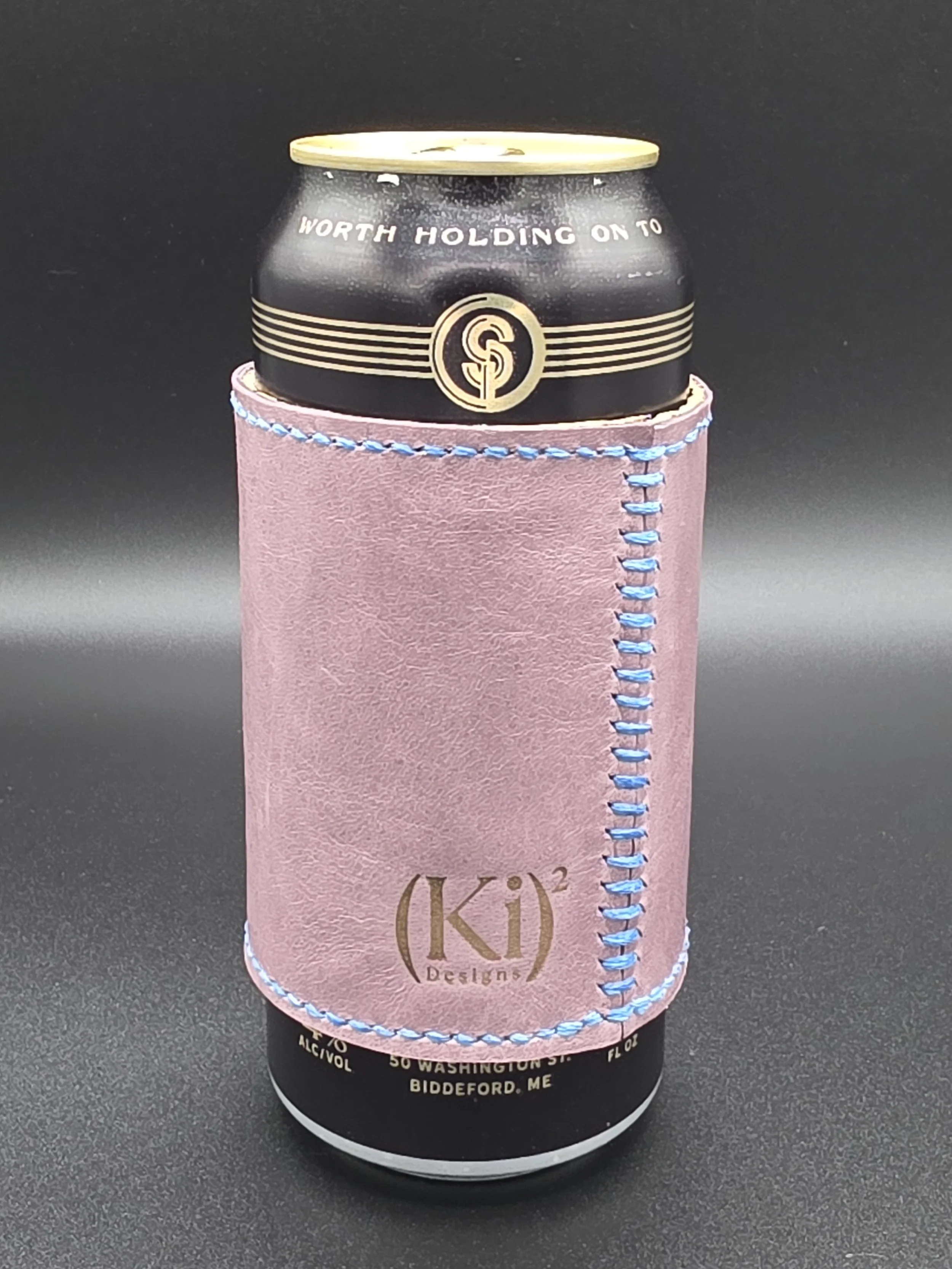 Scrappy Standard Can Buddy: Mauve with Light Blue Thread