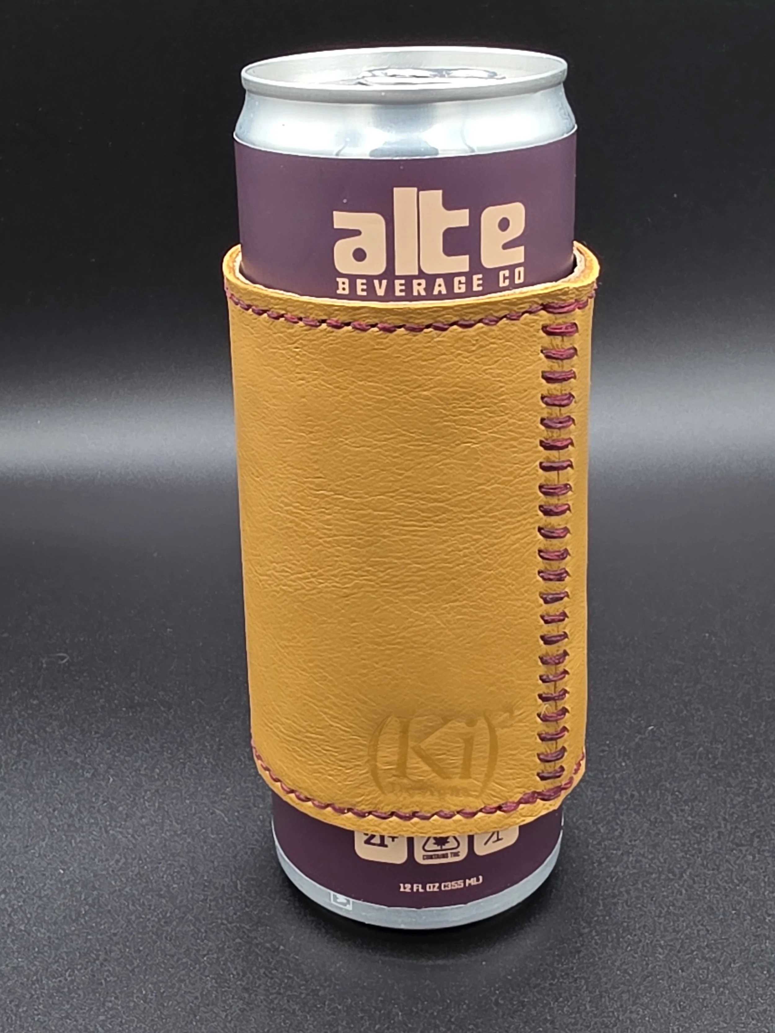 Scrappy Slim Can Drinkin' Buddy: Mustard with Maroon Thread