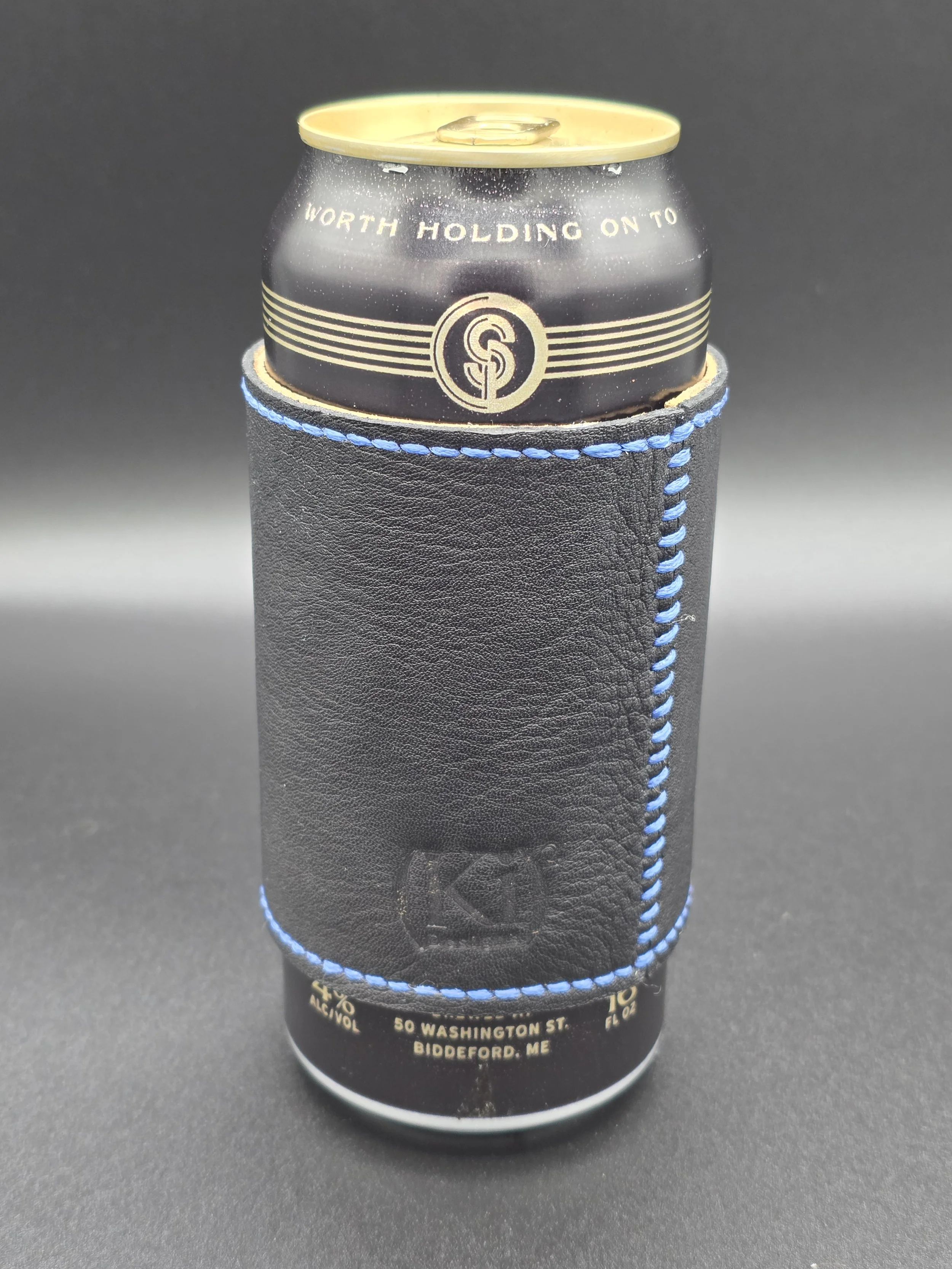 Scrappy Standard Can Drinkin' Buddy: Black with Blue Thread
