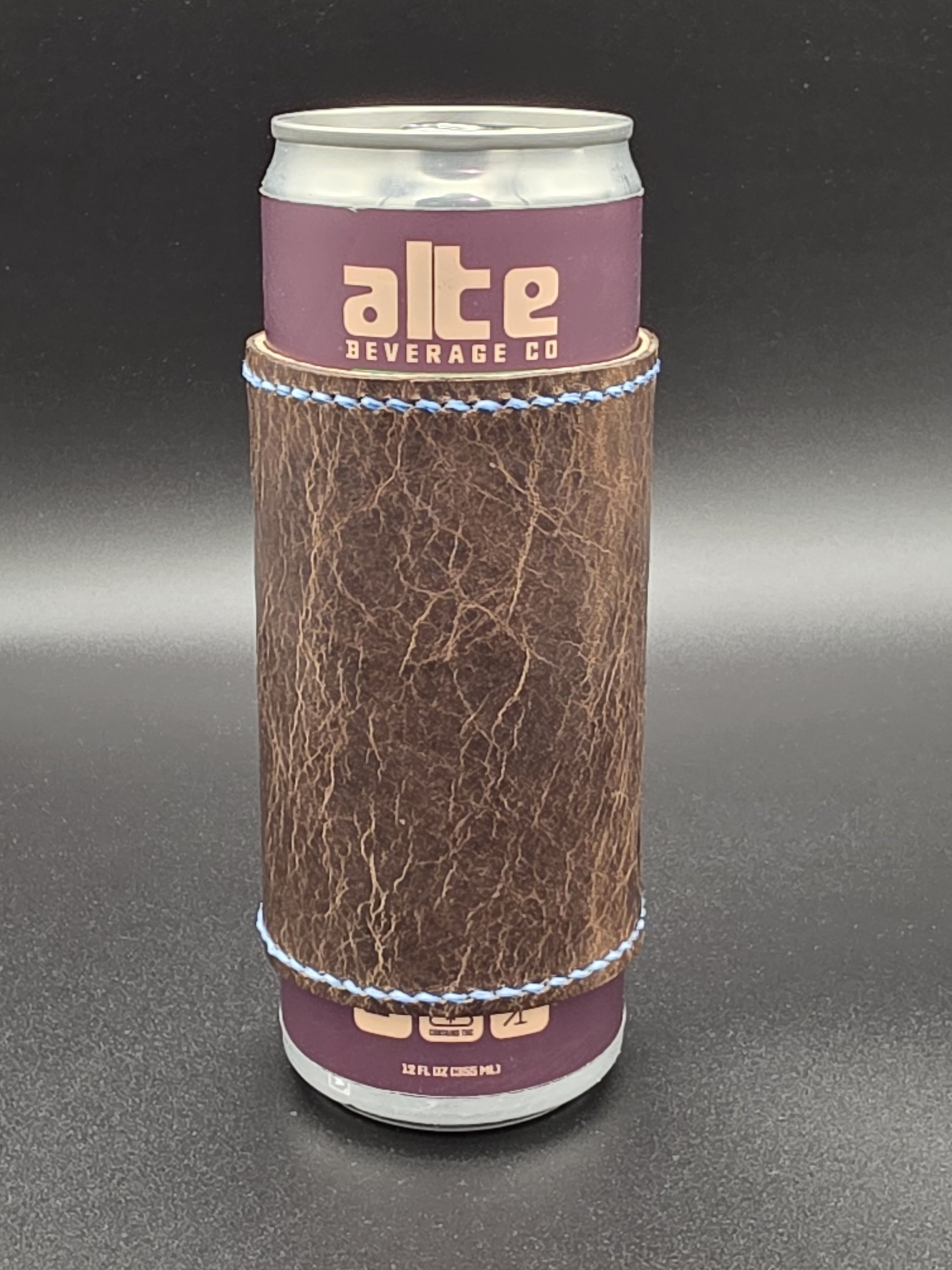Slim Can Drinkin' Buddy: Brown with Blue Thread