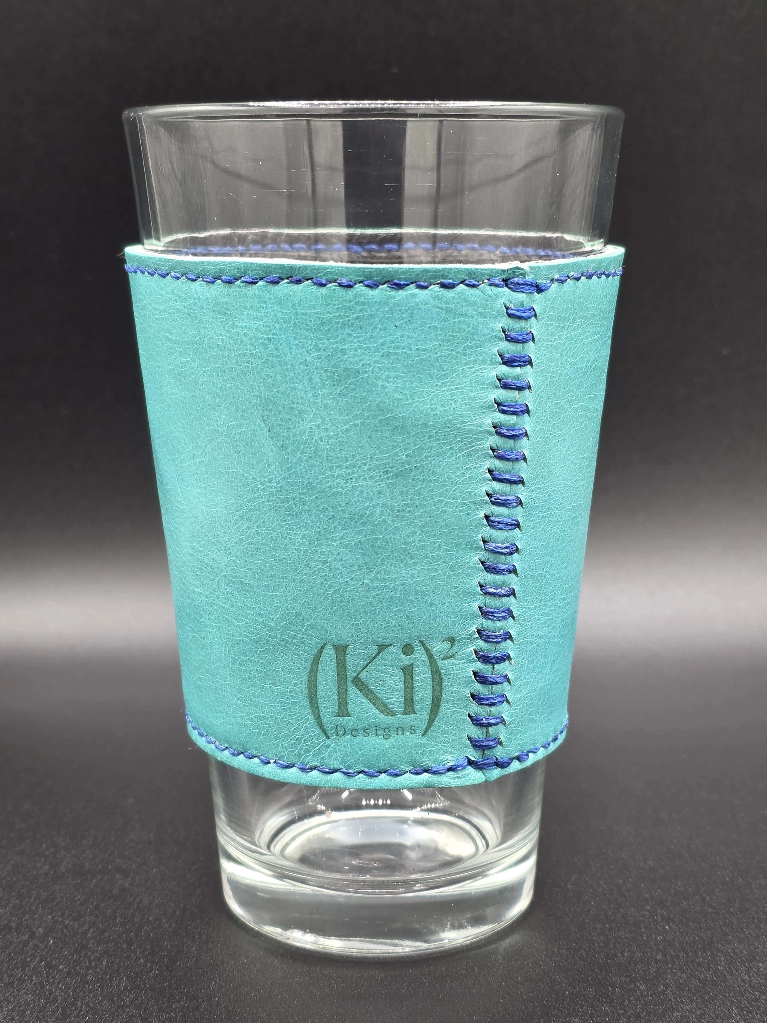 Scrappy Pint Drinkin' Buddy: Aqua with Cobalt Thread