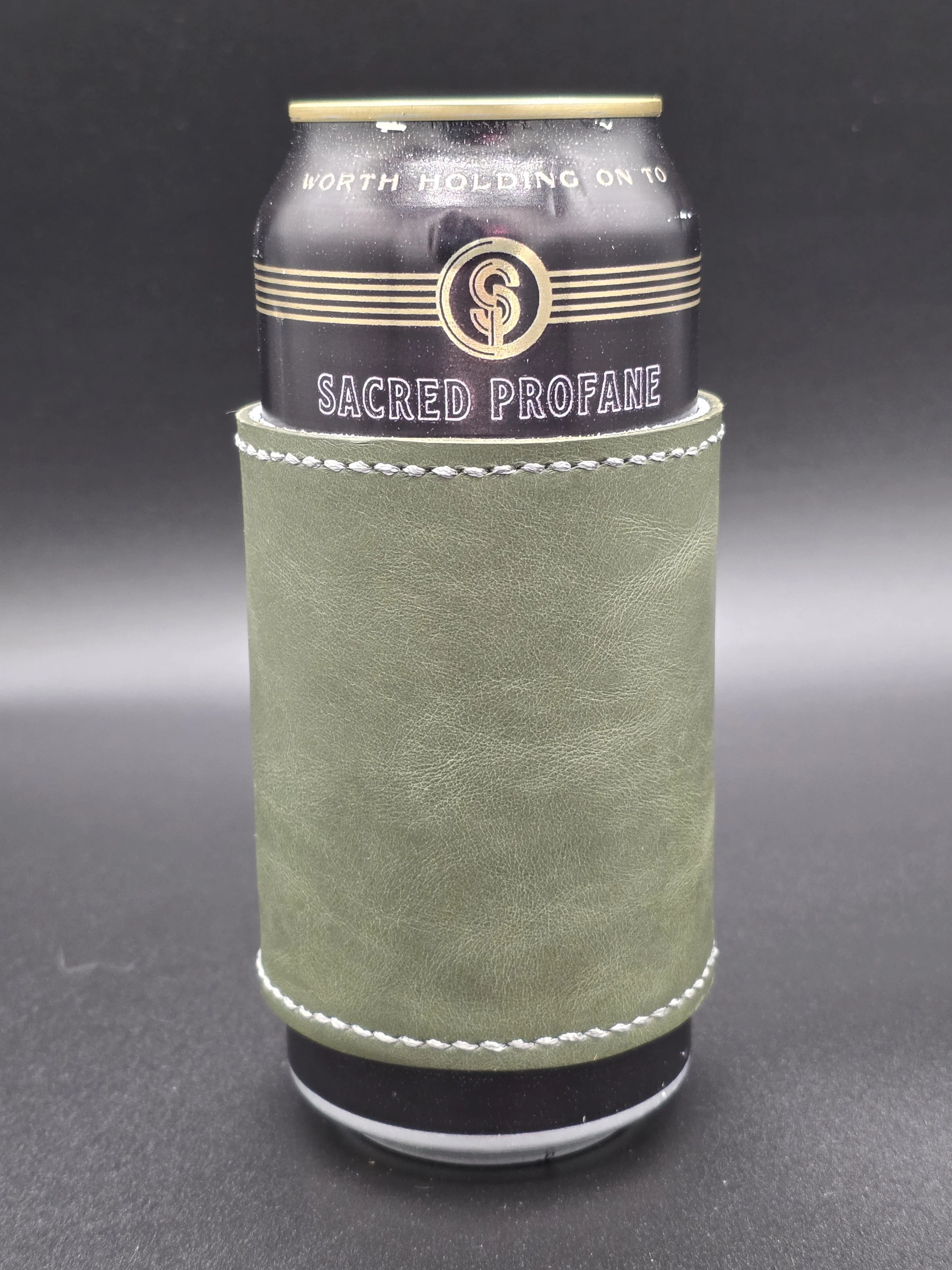 Standard Can Drinkin' Buddy: Pine Green with Silver Thread