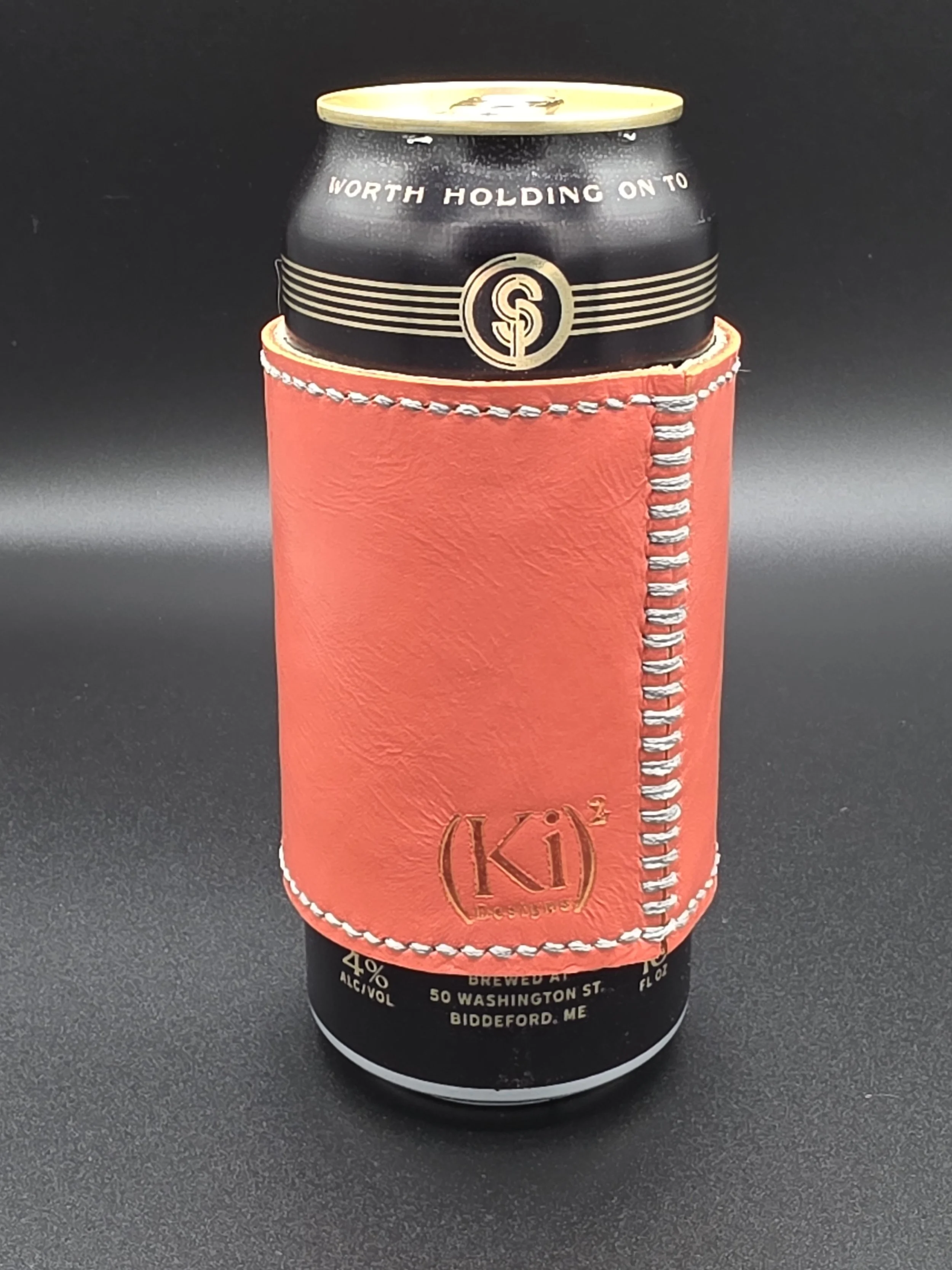 Scrappy Standard Can Drinkin' Buddy: Coral with Dark Silver Thread