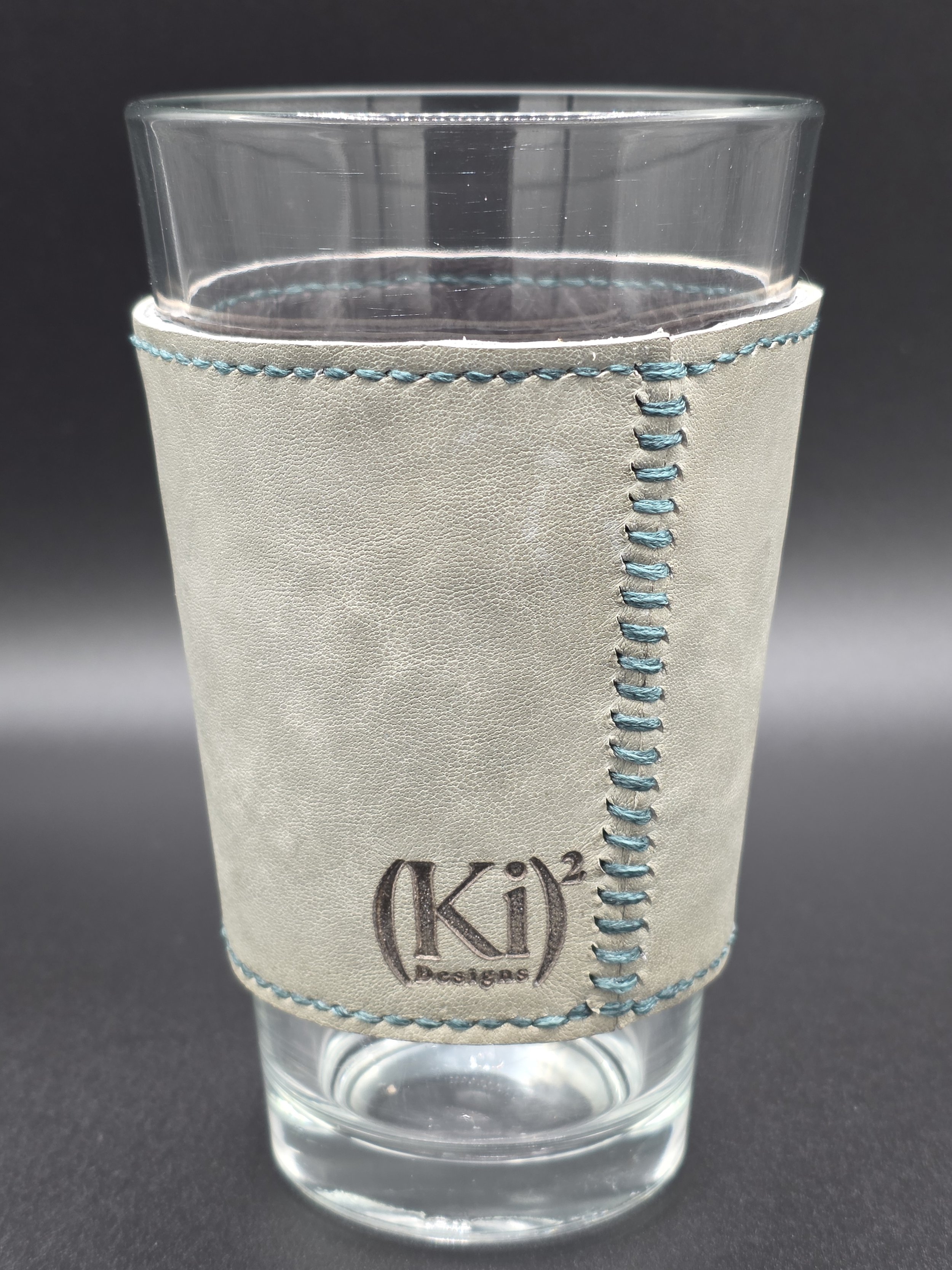 Scrappy Pint Drinkin' Buddy: Gray with Teal Thread