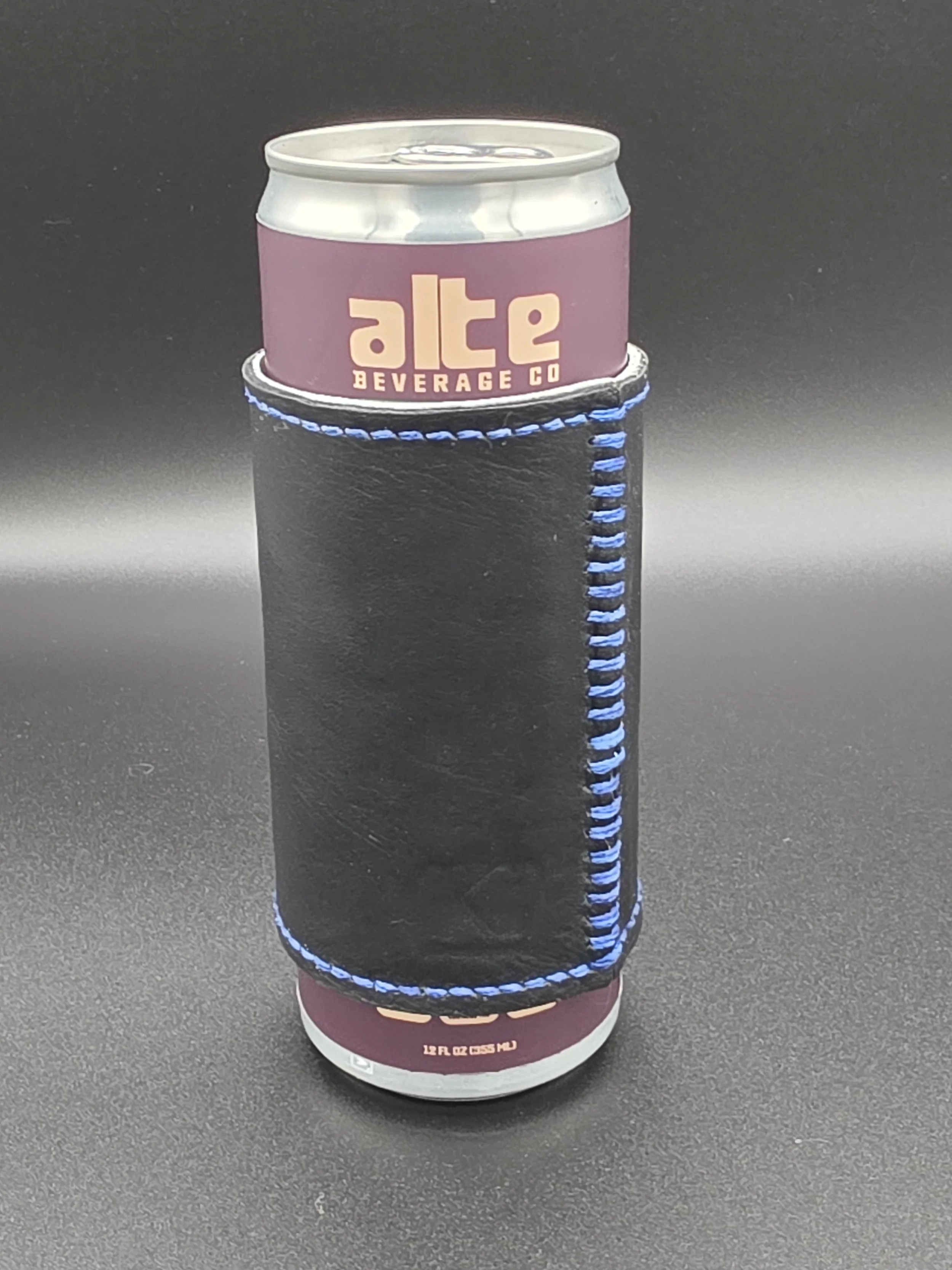 Scrappy Slim Can Drinkin' Buddy: Black with Cobalt Thread