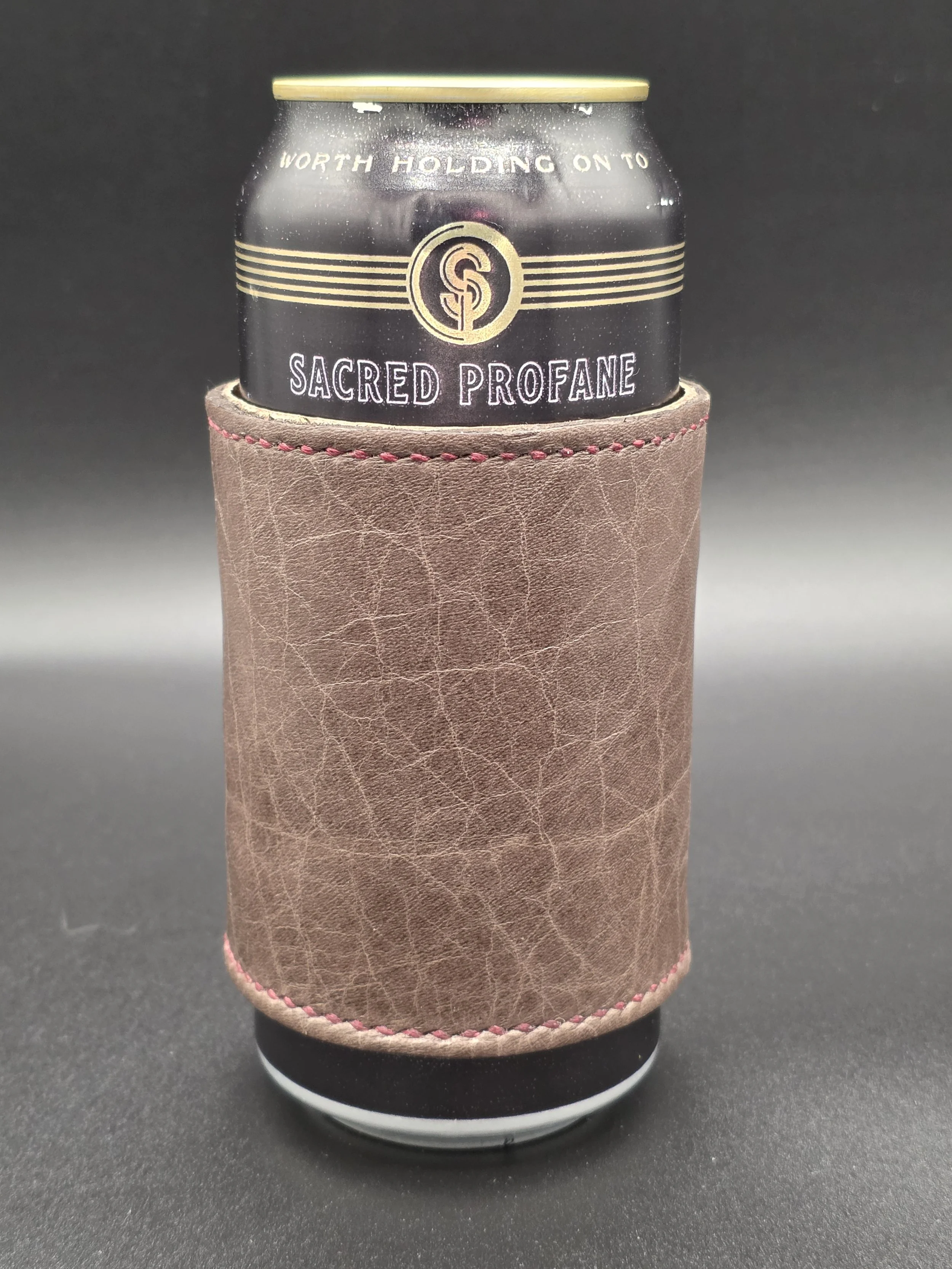 Standard Can Drinkin' Buddy: Brown with Maroon Thread