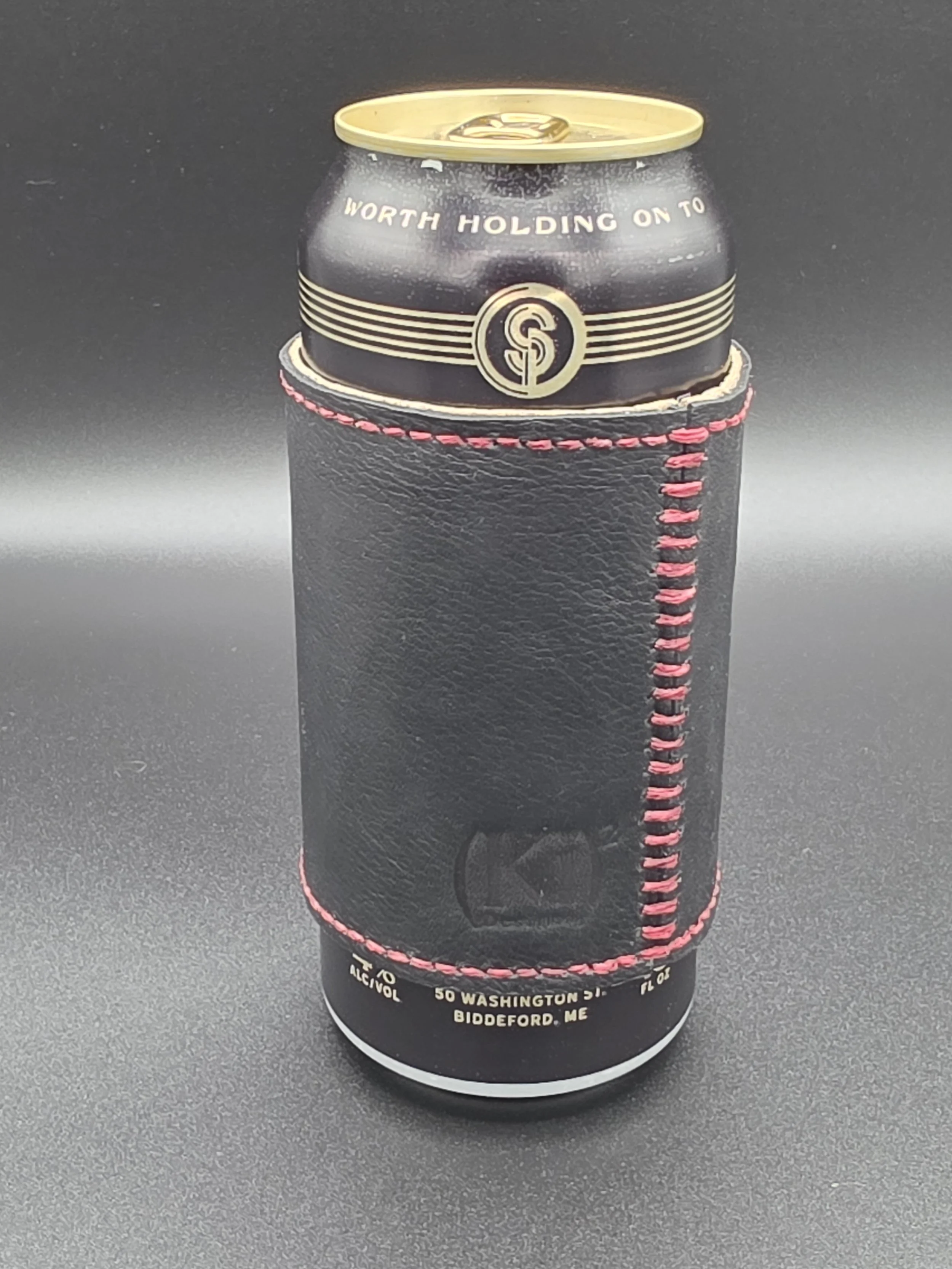 Scrappy Standard Can Drinkin' Buddy: Black with Red Thread