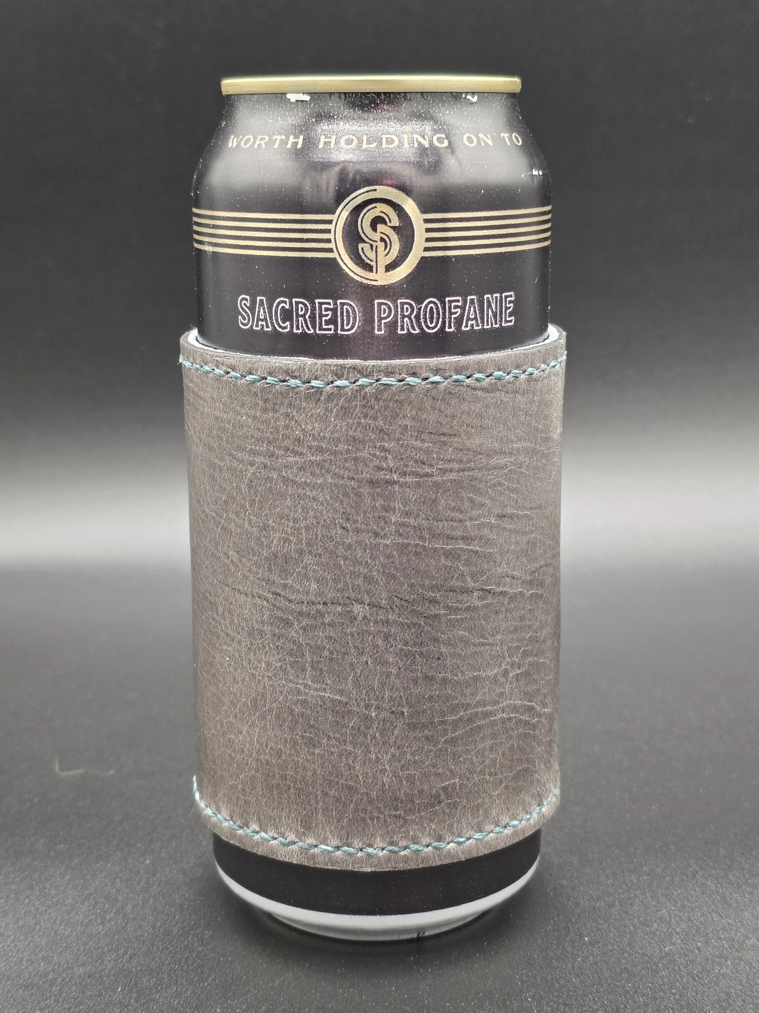 Standard Can Drinkin' Buddy: Gray-Brown with Teal Thread