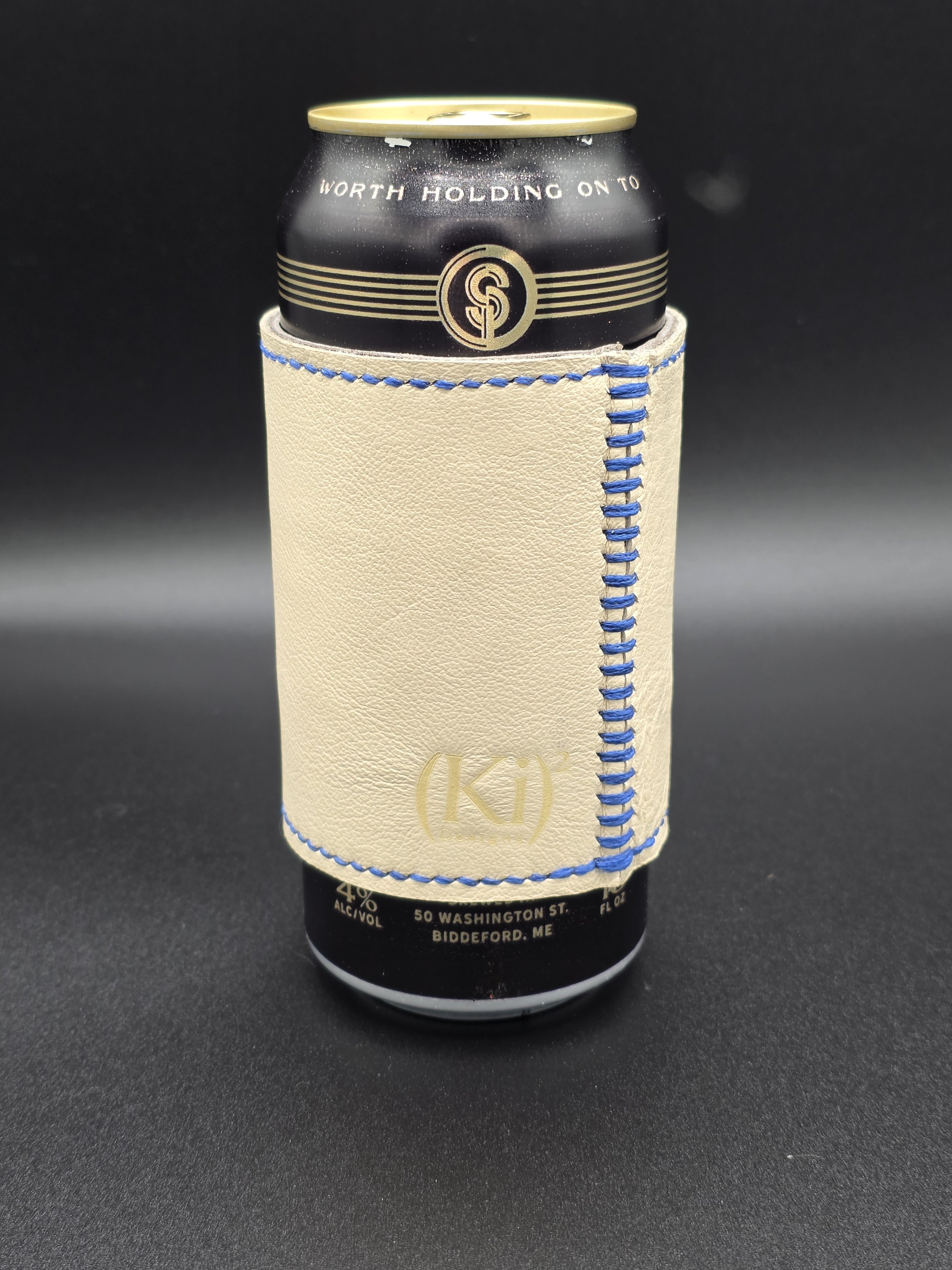 Scrappy Standard Can Drinkin' Buddy: Cream with Cobalt Thread