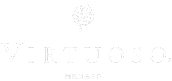 Virtuoso Member logo with a stylized globe and text