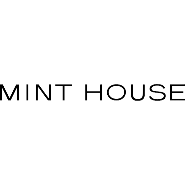 Logo of Mint House with the words 'MINT HOUSE' in black letters on a white background.