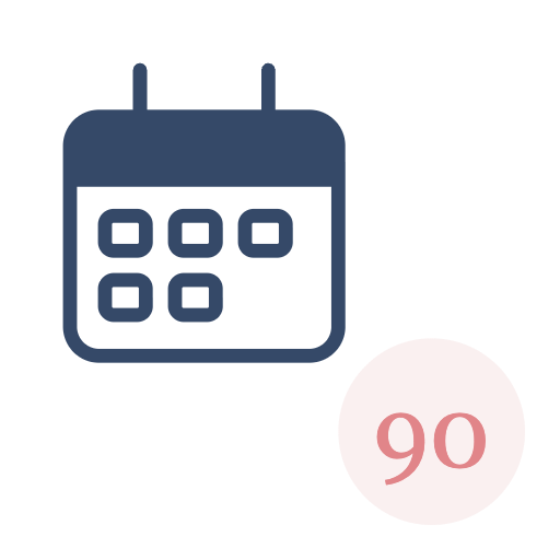 Calendar marked first 90 days