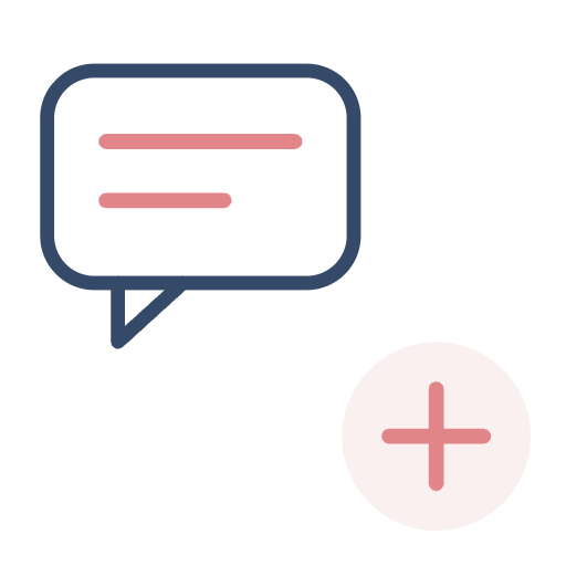 Speech bubble with a plus sign