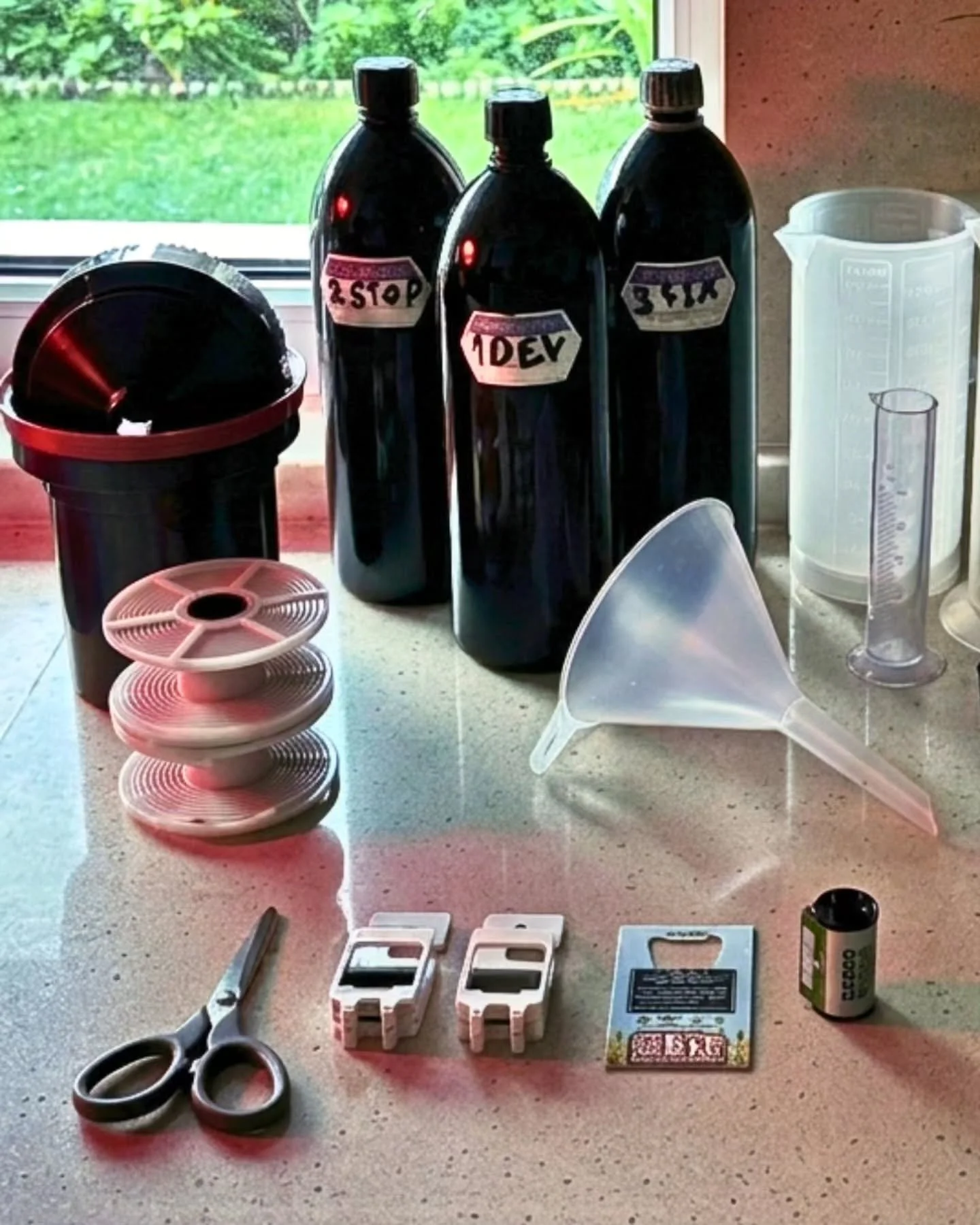 All the gear you'll need 🧪

No mouse, no screen, no copy/paste, and definitely no undo button. Just bottled chemistry, a gentle flick of the wrist, and the patient passage of time.

Let your hands work through the entire process - from loading the t