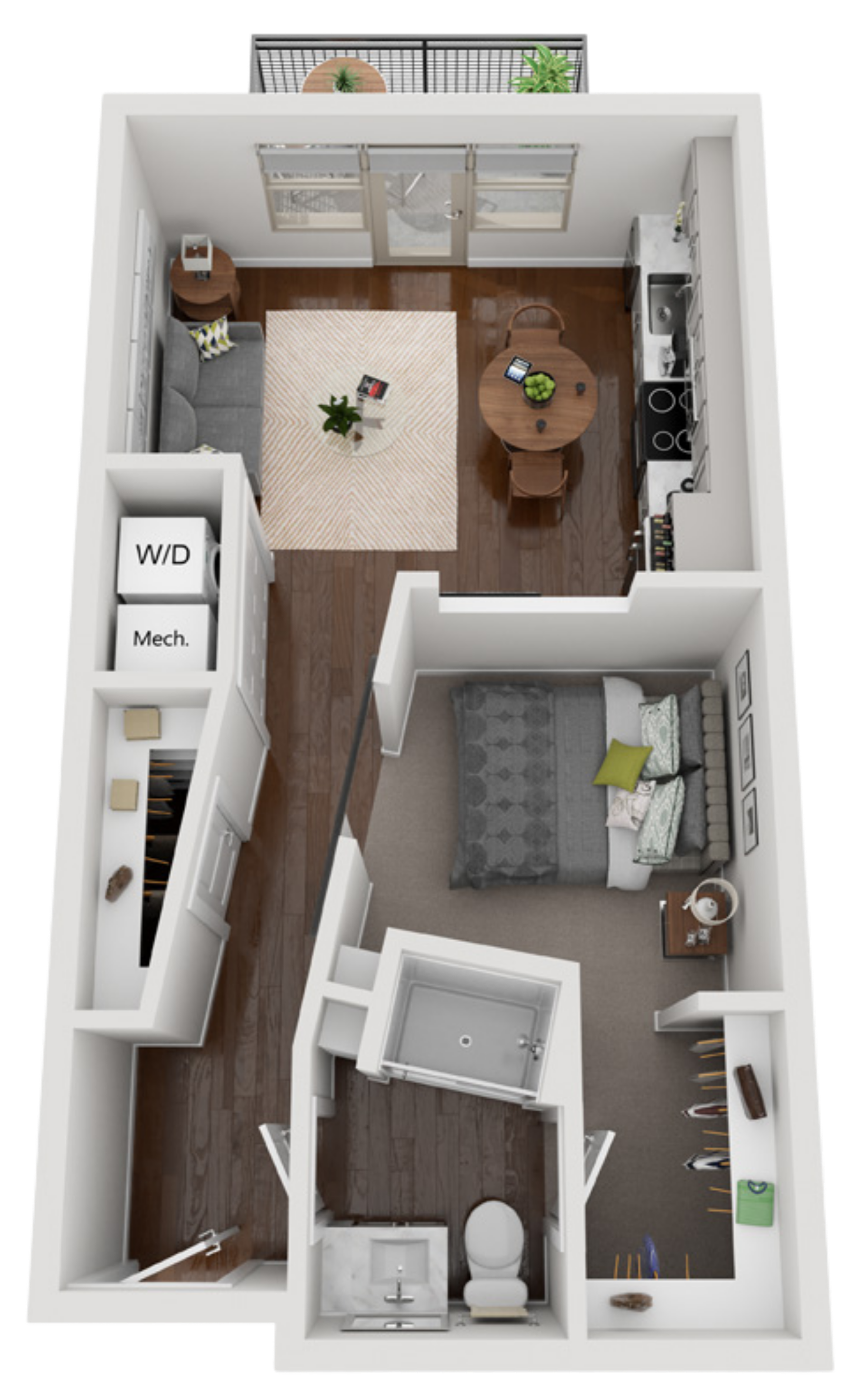 Jr. One-bedroom layout.