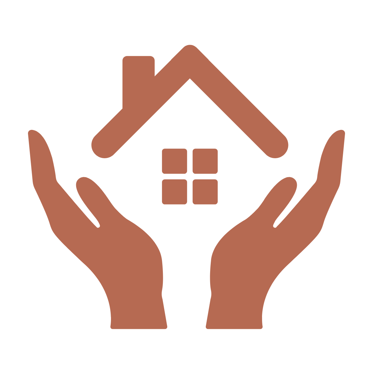Hands holding house icon