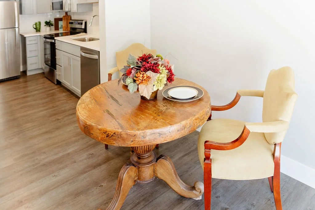 Dining table in model unit