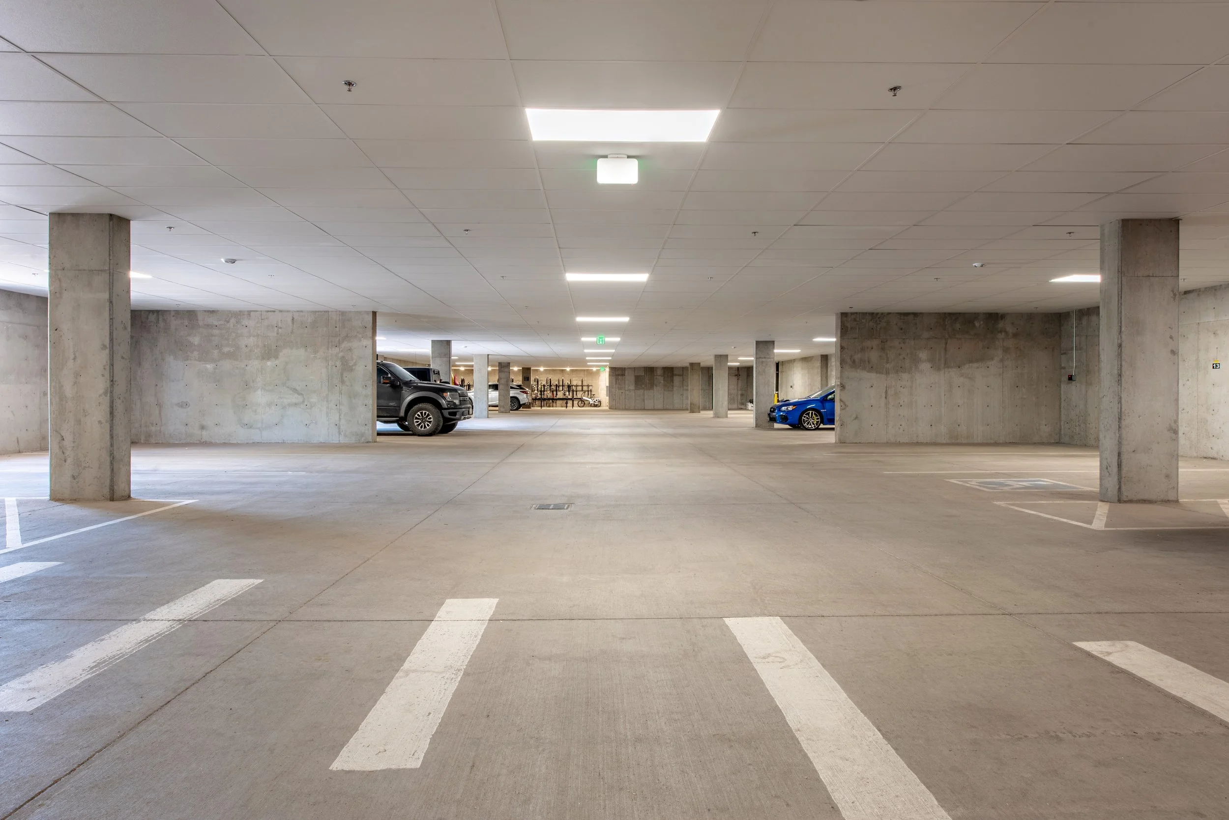Covered parking garage