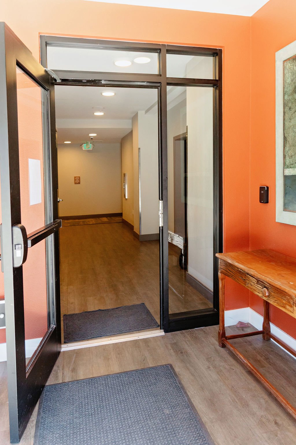 Entrance into the building