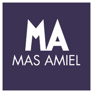 Logo avec les lettres 'MA' en grand, suivi du texte 'MAS AMIEL' en dessous, sur fond violet