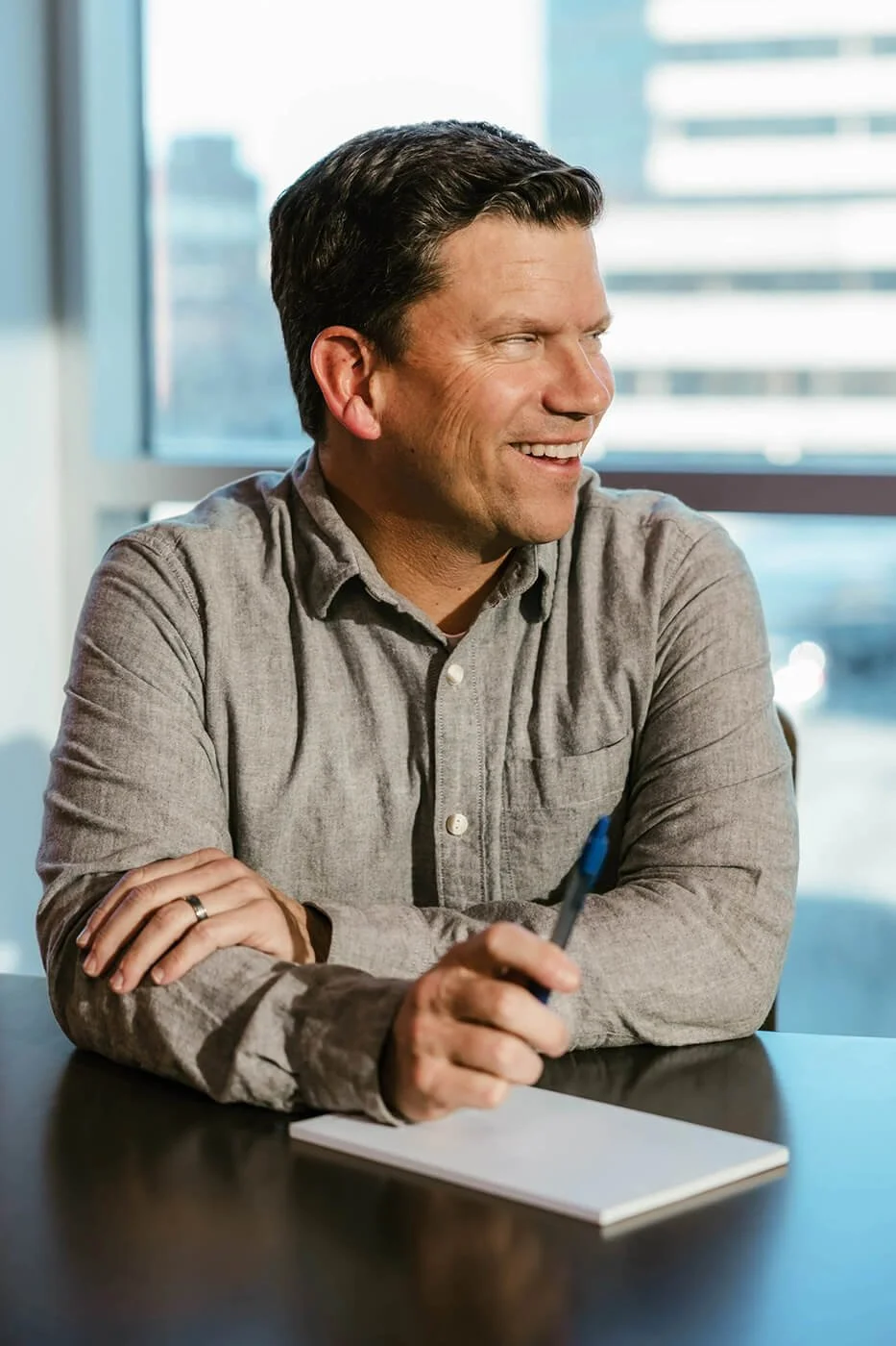 Kevin Kraft of Wisconsin River Partners during a meeting, reflecting the firm’s ownership approach.