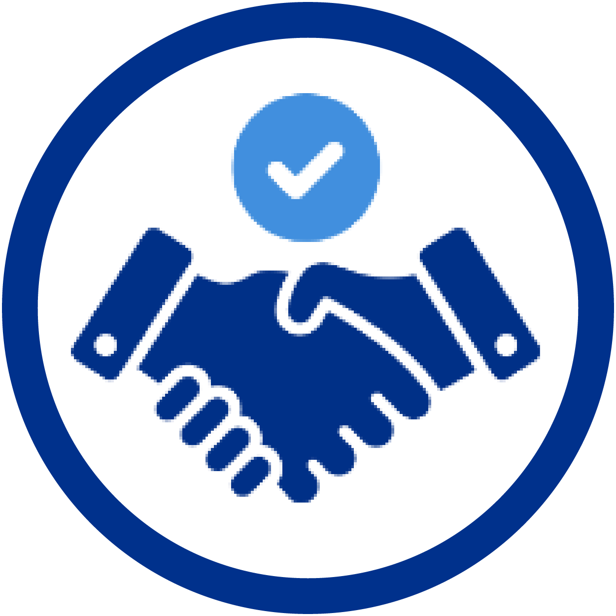 Handshake icon representing Wisconsin River Partners’ deep networks.