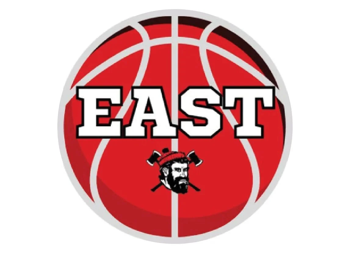 Wausau East School Basketball logo.